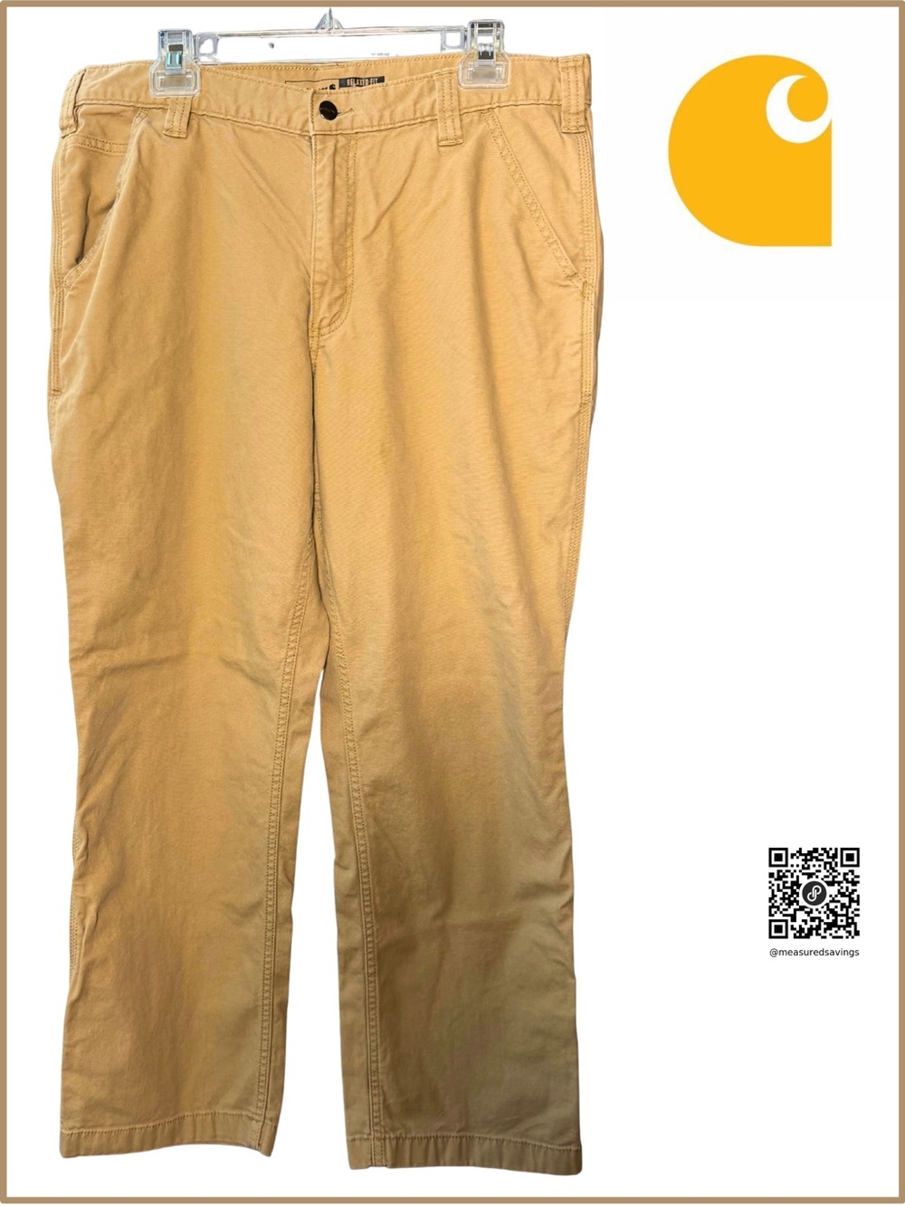 36x30 EUC - Carhartt Relaxed Straight Fit Cotton Canvas Pants  #102291-253